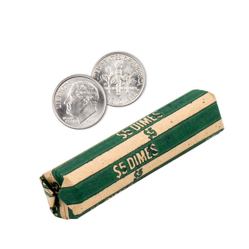 CAROUSELCHECKS Dime Coin Wrappers, 100 Flat Striped Coin Wrappers - Image 2